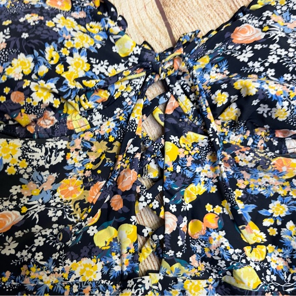 Red Carter Lace Up Maillot Floral Print One Piece Swimsuit Size Small - Picture 6 of 12